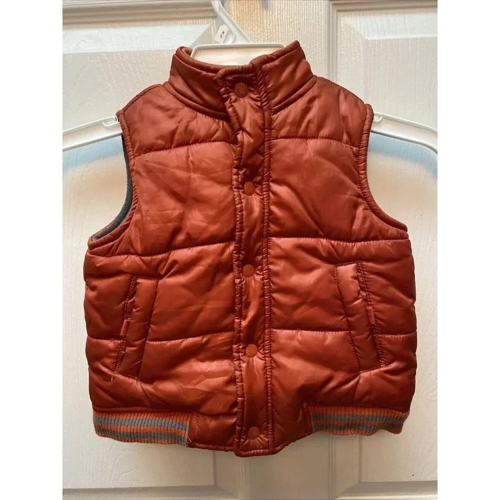 t JANIE and JACK casual solid orange vest 18/24mos